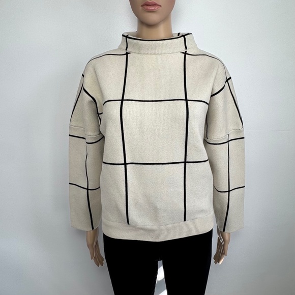 CHICWISH Wool-blend Grid Turtleneck Batwing Sweater, Women's Size S-M - Picture 5 of 10